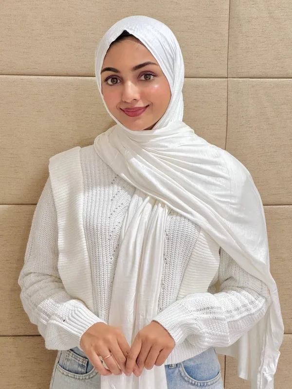 White_Premium_Quality_Bamboo_Jersey_Hijab_|_190Cm_By_80_Cm