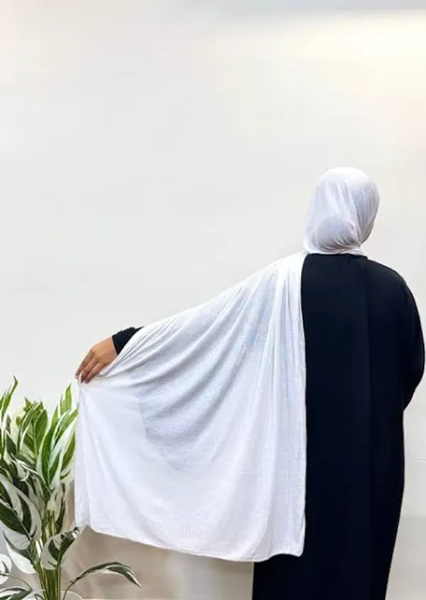 White_Premium_Quality_Bamboo_Jersey_Hijab_|_190Cm_By_80_Cm
