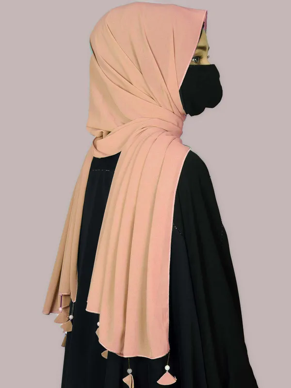 Peach_Premium_Malaysian_Diamond_Georgette_Heart_Latkan_Hijab_|_170_Cm_By_80_Cm