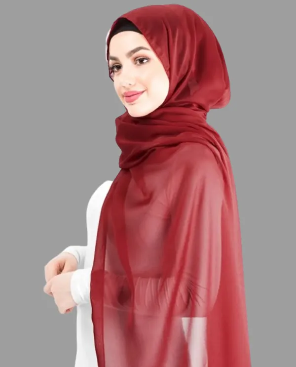 Maroon_Premium_Malaysian_Diamond_Georgette_Hijab_|_170_Cm_By_80_Cm