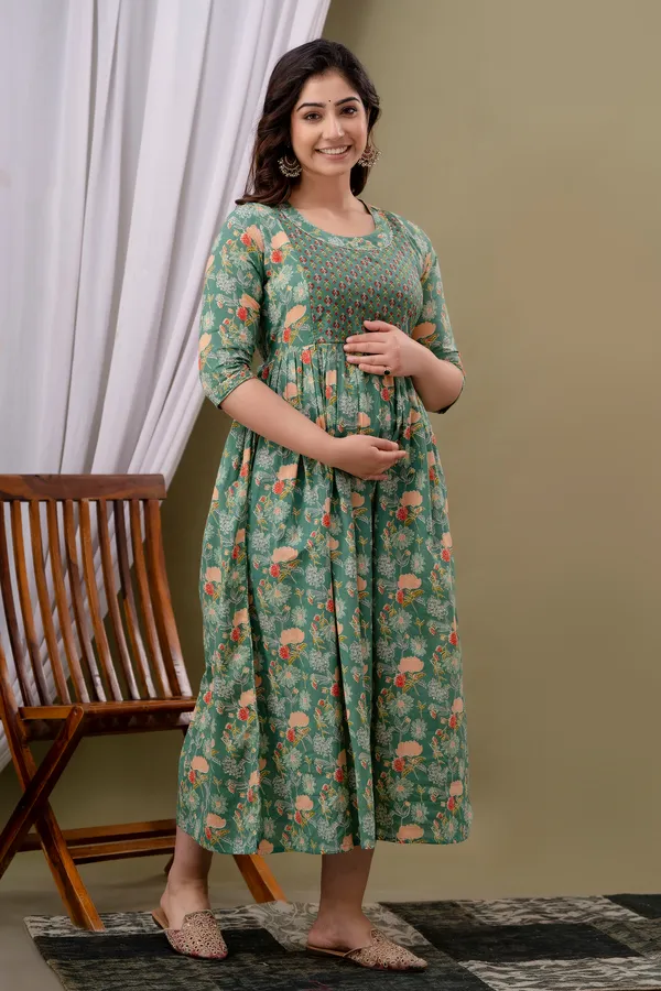Multicolor_Pure_Cotton_Printed_Maternity_Kurti_|_For_Women