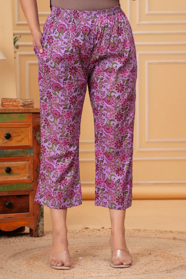 Pack_of_2_Red_&_Purple_Pure_Cotton_Printed_Maternity_Short_Kurti_with_Pant_Co-Ord_Set_|_For_Women