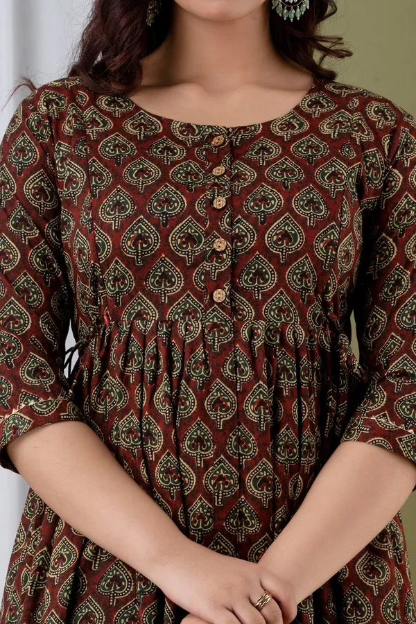 Paan_Pure_Cotton_Printed_Maternity_Kurti_|_For_Women