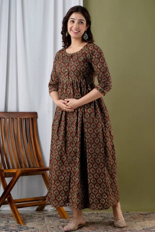 Paan_Pure_Cotton_Printed_Maternity_Kurti_|_For_Women