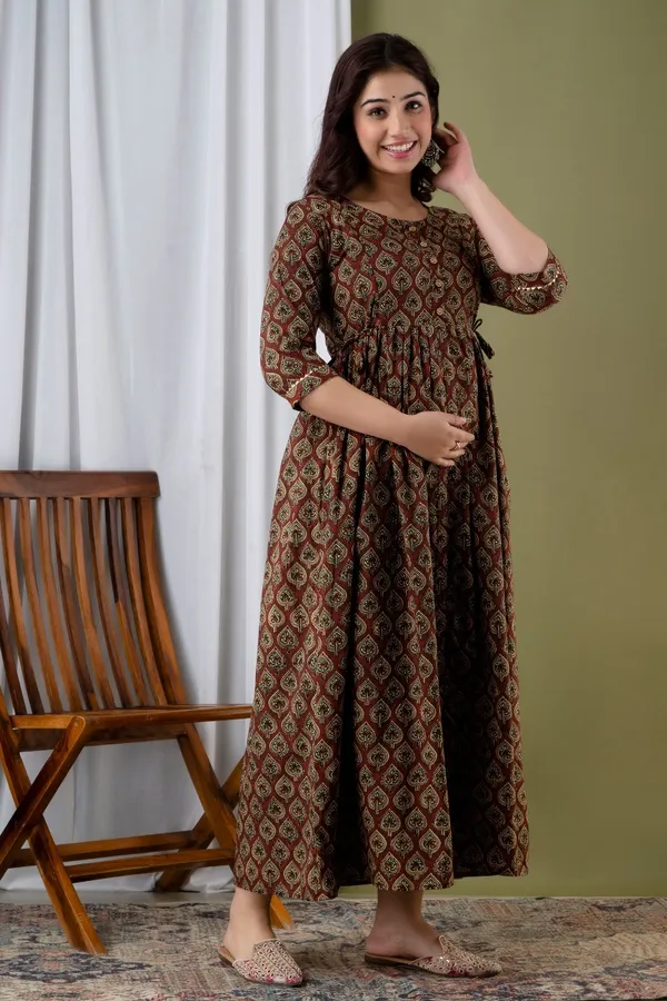 Paan_Pure_Cotton_Printed_Maternity_Kurti_|_For_Women
