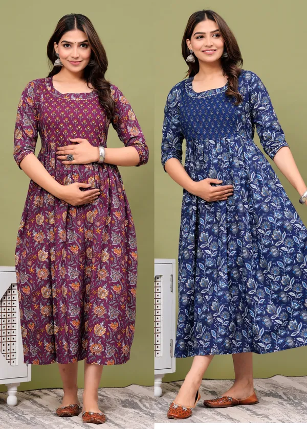 Pack_of_2_Pure_Cotton_Printed_Maternity_Kurti_|_For_Women