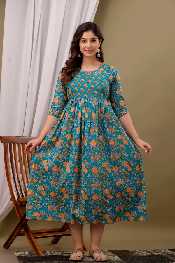 Pack_of_2_Maroon_&_Sky_Blue_Pure_Cotton_Printed_Maternity_Kurti_|_For_Women