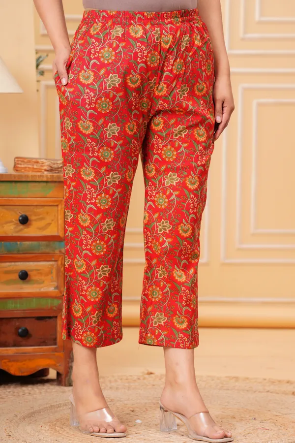 Pack_of_2_Red_&_Purple_Pure_Cotton_Printed_Maternity_Short_Kurti_with_Pant_Co-Ord_Set_|_For_Women