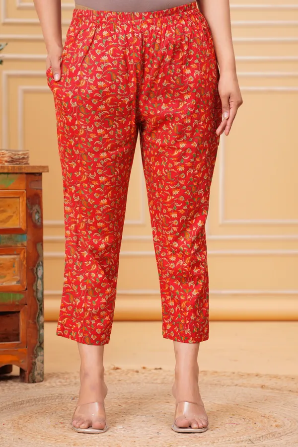 Pack_of_2_Blue_&_Red_Pure_Cotton_Printed_Maternity_Short_Kurti_with_Pant_Co-Ord_Set_|_For_Women