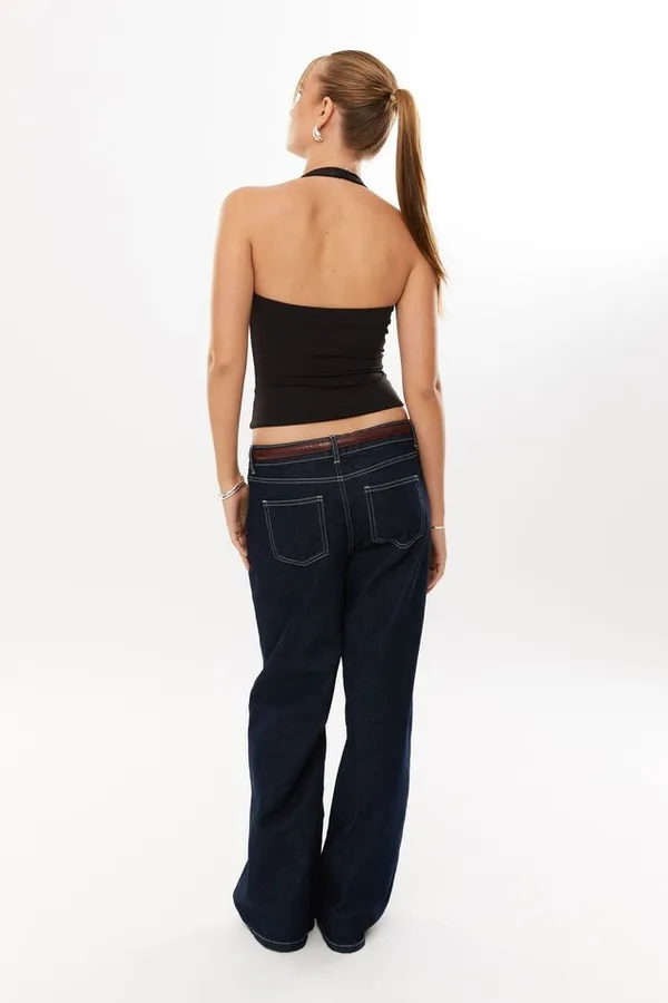 Black_Cotton_Premium__Halter_Neck_Crop_Top_For_Women