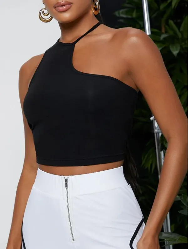 Black_Cotton_Premium_Lycra_Asymmetric_Halter_Neck_Crop_Top_For_Women