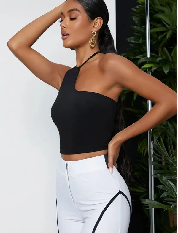 Black_Cotton_Premium_Lycra_Asymmetric_Halter_Neck_Crop_Top_For_Women