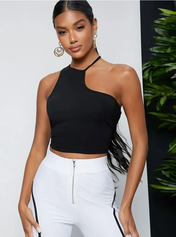 Black_Cotton_Premium_Lycra_Asymmetric_Halter_Neck_Crop_Top_For_Women