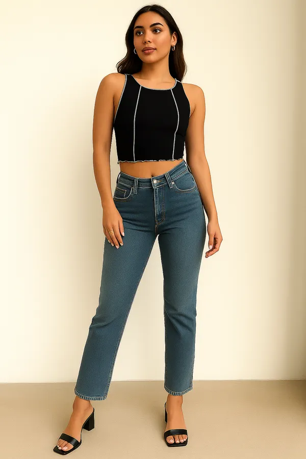 Black_Cotton_Premium_Lycra_Contrast_Stitch_Crop_Top_For_Women