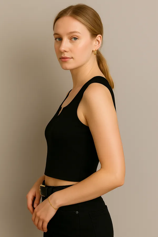 Black_Cotton_Premium_Lycra_Notch-Neck_Sleeveless_Crop_Top_For_Women