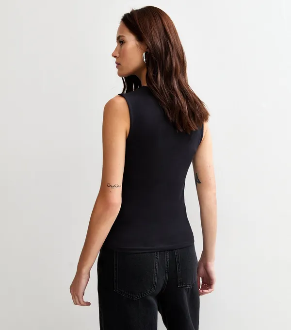 Black_Cotton_Premium__Sleeveless_Top_For_Women