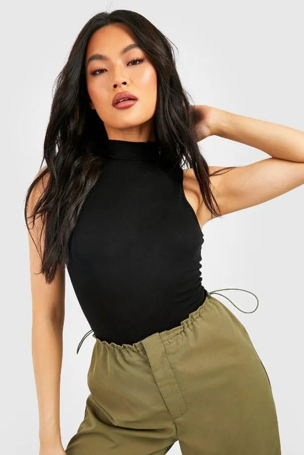 Black_Sleeveless_Turtleneck__Premium_Cotton_Lycra_Top_For_Women