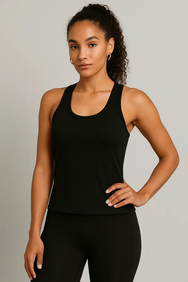 Black_Premium_Nylon_Racerback_Tank_Top_For_Women
