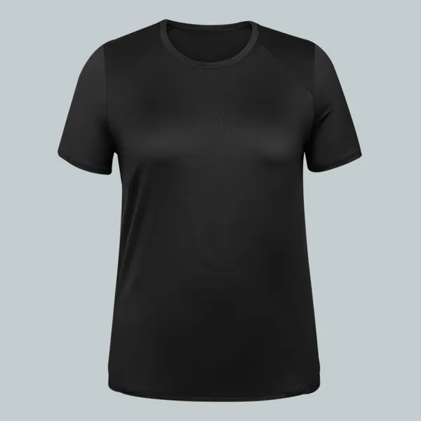 Black_Semi-Premium_Nylon_Raglan_Sleeve_Activewear_T-Shirt_For_Women