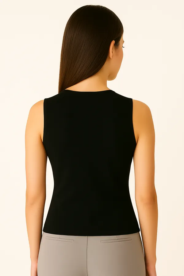 Black_Cotton_Premium_Lycra_Sleeveless_Square-Neck_Top_For_Women