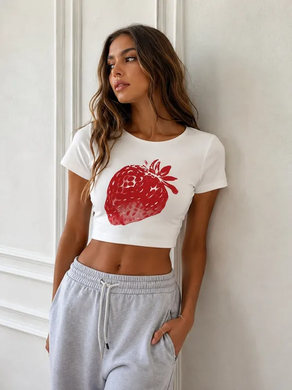 White_Slim_Fit_Crop_Top