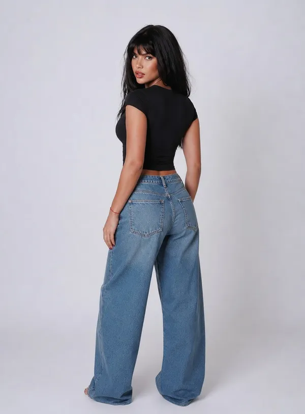 Black_Cotton_Premium__Short_Sleeve_Crop_Top_For_Women
