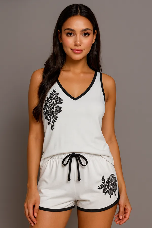 White_Cotton_Premium_Lycra_Printed_Co-Ord_Set_For_Women