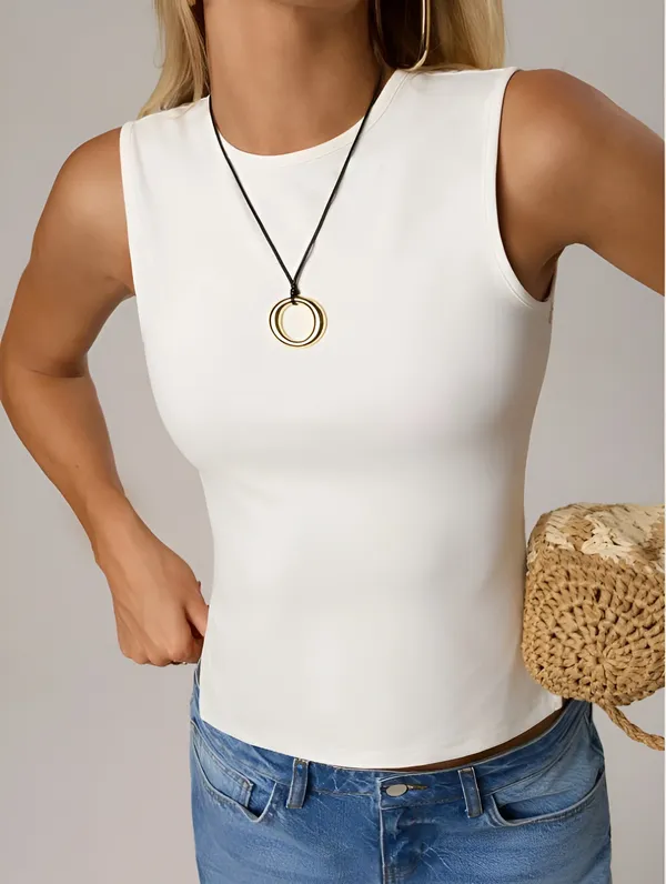 White_Cotton_Premium_Lycra_Sleeveless_Backless_Tie_Crop_Tank_Top__For_Women