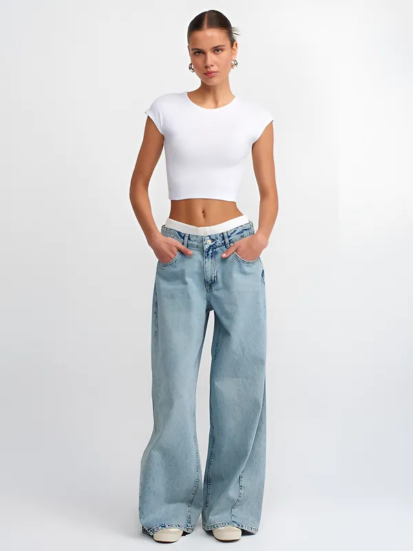 White_Cotton_Premium__Short_Sleeve_Crop_Top_For_Women