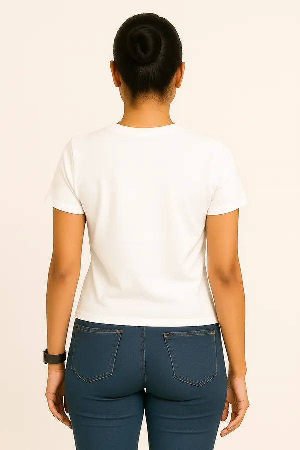 White_Premium_Nylon_Active_Wear_T-Shirt_For_Women