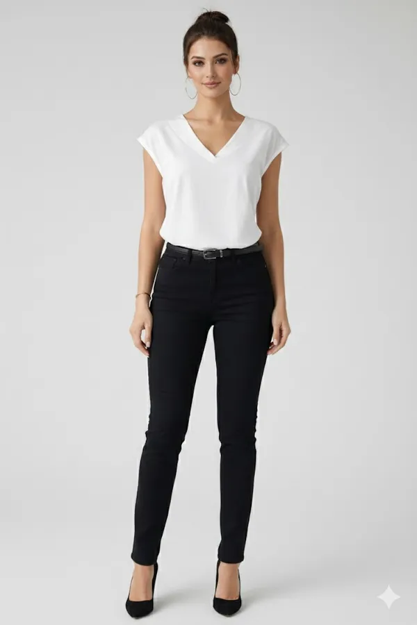 Women_Modern_Cap-Sleeve_V-Neck_top