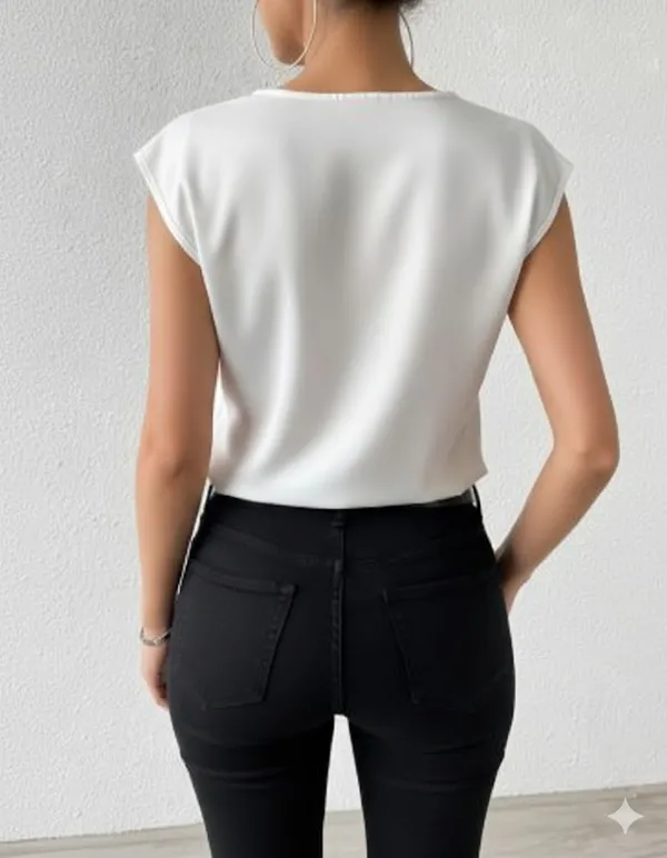 Women_Modern_Cap-Sleeve_V-Neck_top