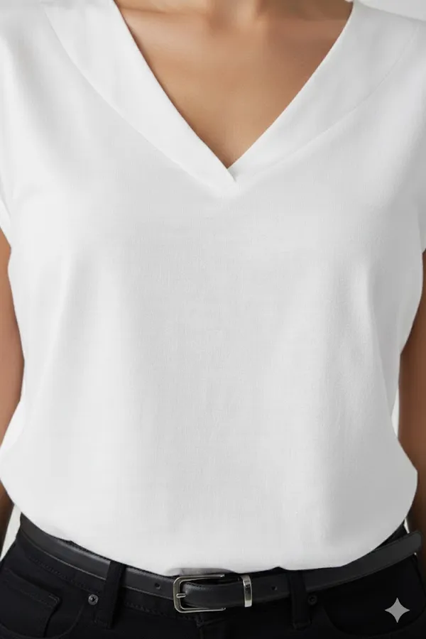 Women_Modern_Cap-Sleeve_V-Neck_top