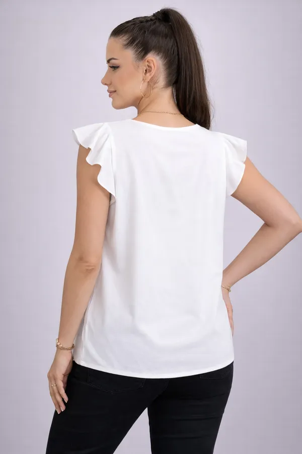 Women_Ruffle-Sleeve_V-Neck_top