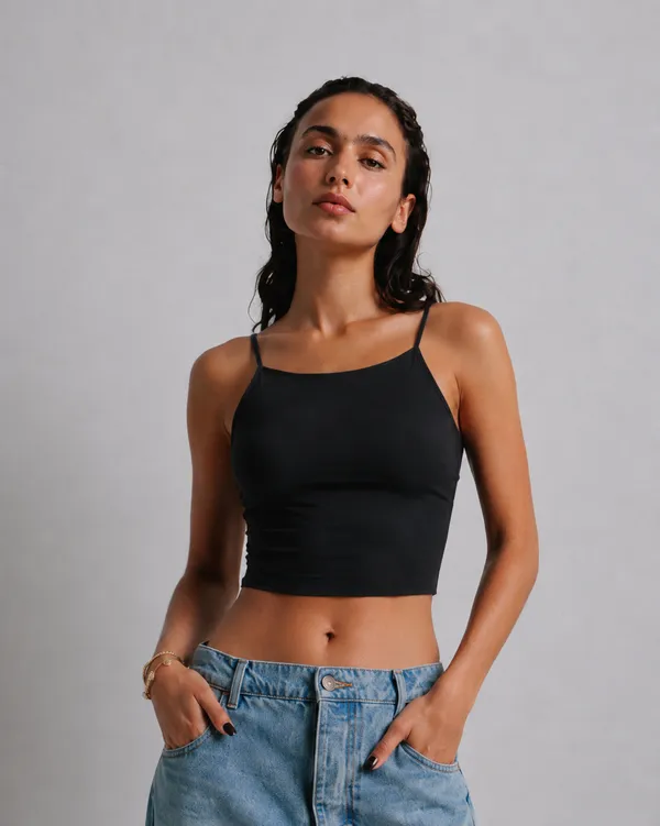 Black_Cotton_Premium_Lycra__Strap_Cemisole_For_Women
