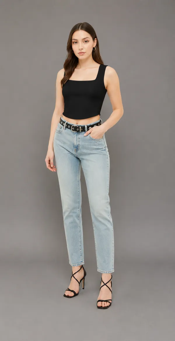 Women_Black_square_neck_cotton_lycra__top