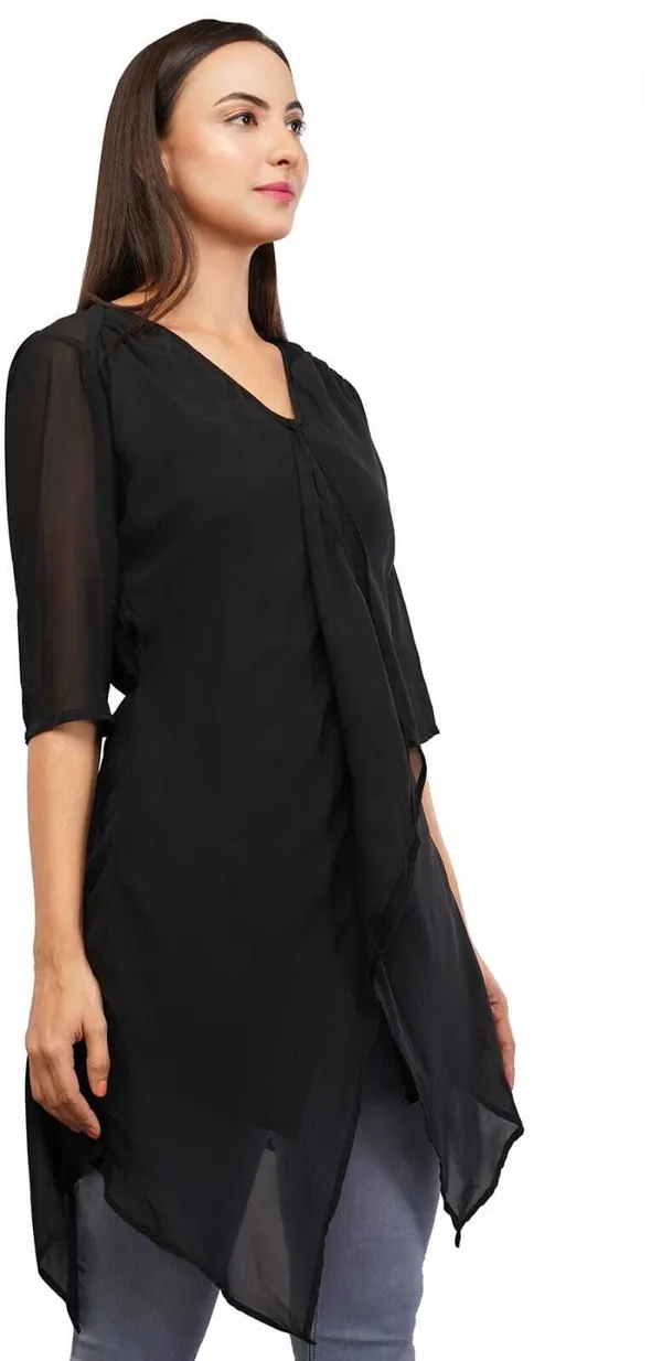 Black_Premium_Georgette_Solid_Tunic_For_Women