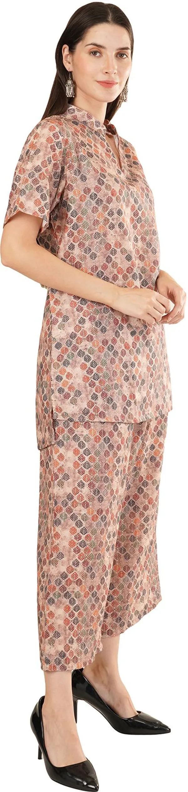 Brown_Premium_Cotton_Blend_Printed_Co-Ords_For_Women
