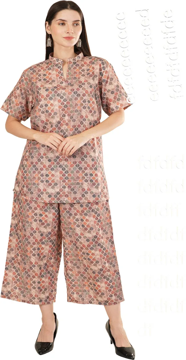 Brown_Premium_Cotton_Blend_Printed_Co-Ords_For_Women