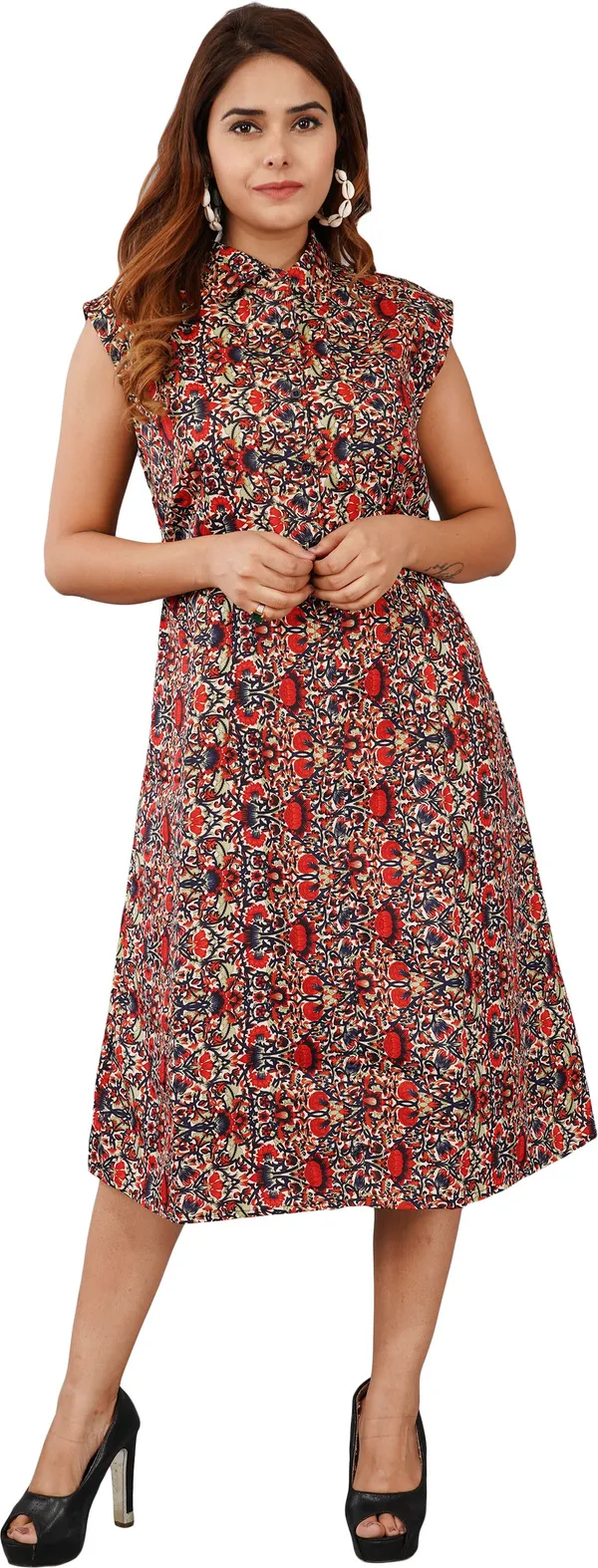 Red_Premium_Crepe_Printed_Fit_And_Flare_Dress_For_Women