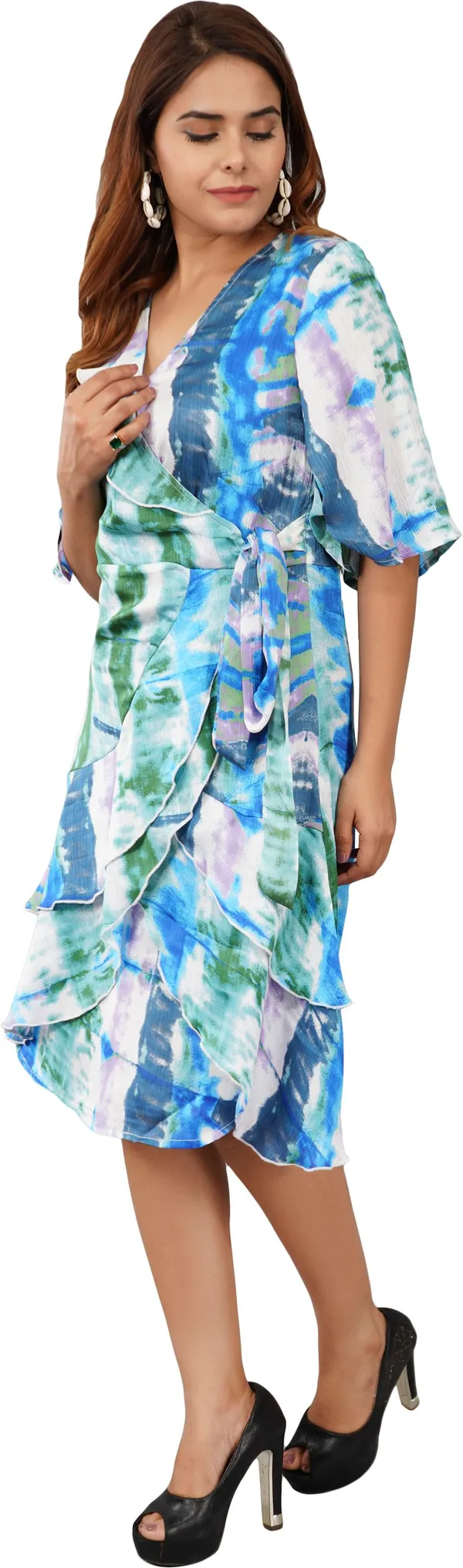 Blue_Premium_Satin_Printed_Wrap_Dress_For_Women