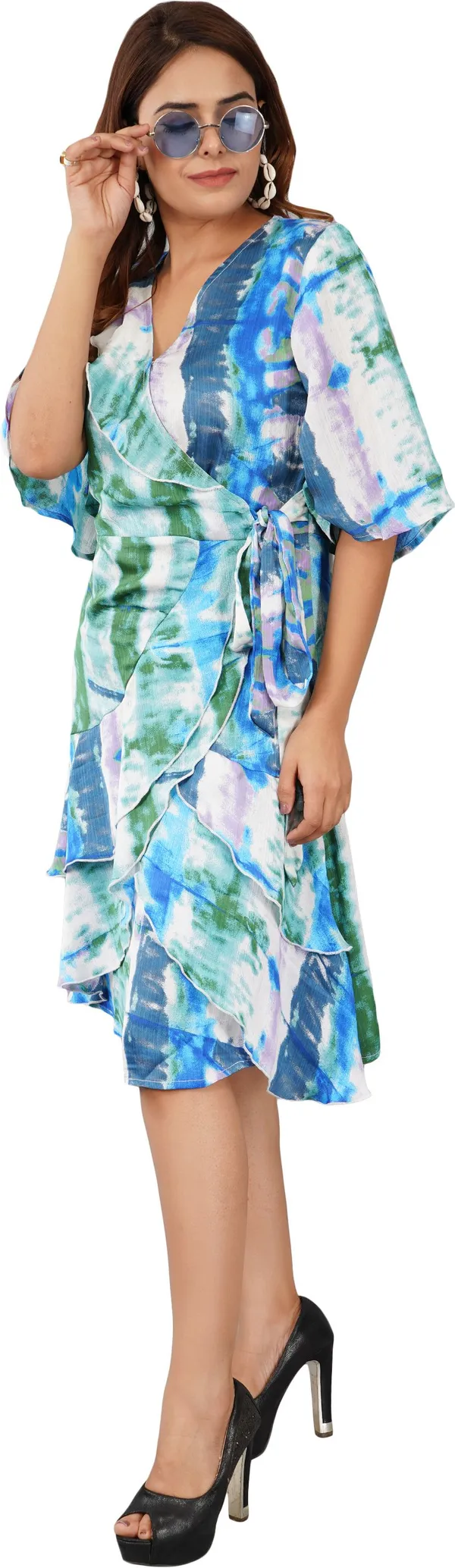 Blue_Premium_Satin_Printed_Wrap_Dress_For_Women