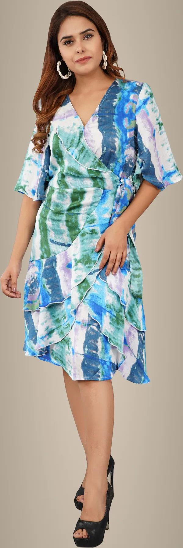 Blue_Premium_Satin_Printed_Wrap_Dress_For_Women