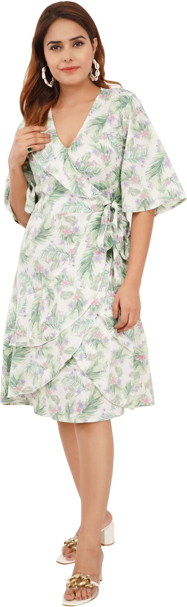 Multicolor_Premium_Crepe_Solid_Layered_Dress_For_Women