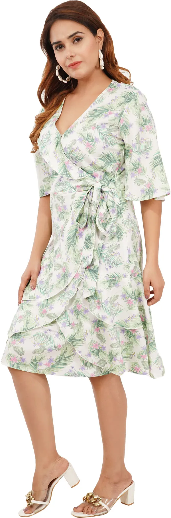Multicolor_Premium_Crepe_Solid_Layered_Dress_For_Women