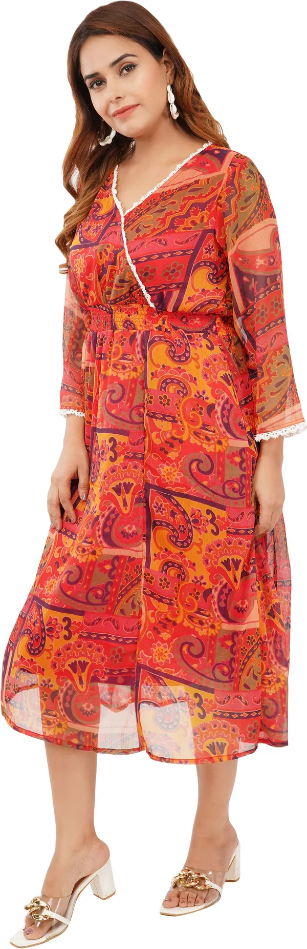 Orange_Premium_Chiffon_Printed_Fit_And_Flare_Dress_For_Women