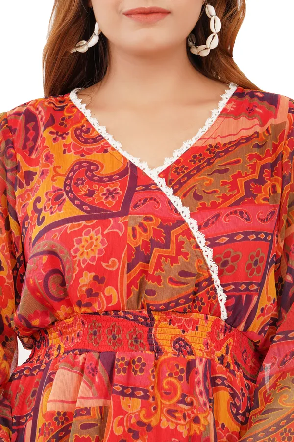 Orange_Premium_Chiffon_Printed_Fit_And_Flare_Dress_For_Women