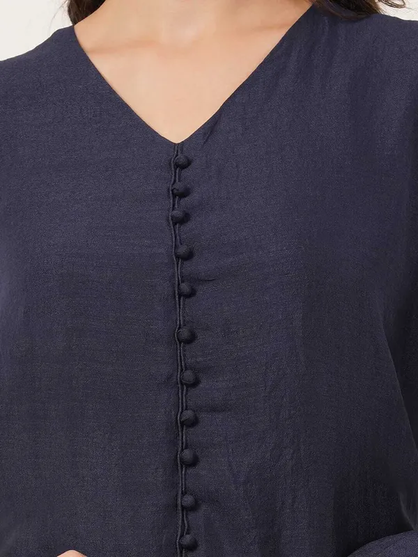Blue_Premium_Silk_Blend_Solid_Kurta_&_Pant_Set_For_Women