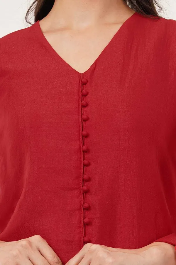 Red_Premium_Silk_Blend_Solid_Kurta_&_Pant_Set_For_Women