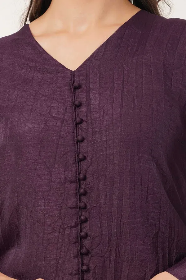 Purple_Premium_Silk_Blend_Solid_Kurta_&_Pant_Set_For_Women
